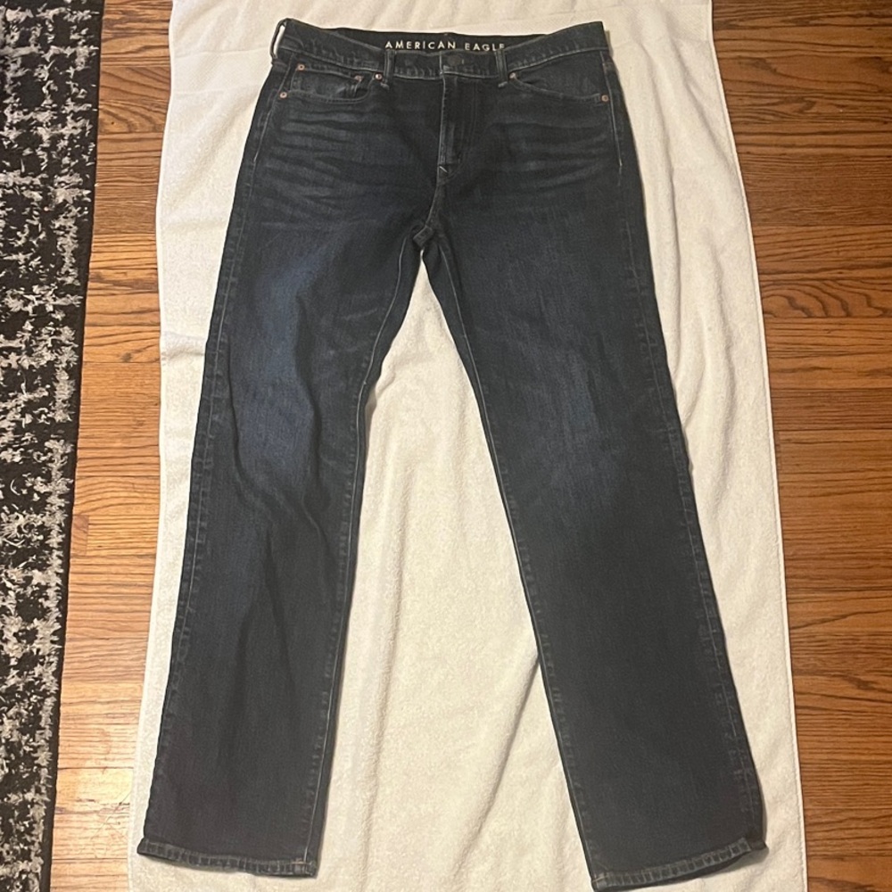 American Eagle Outfitters Men's Deep Indigo Straight Jeans